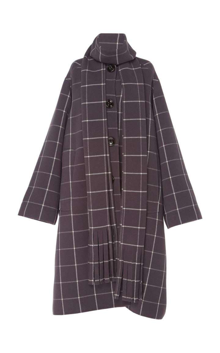 Marc Jacobs Scarf-detailed Checked Wool Coat