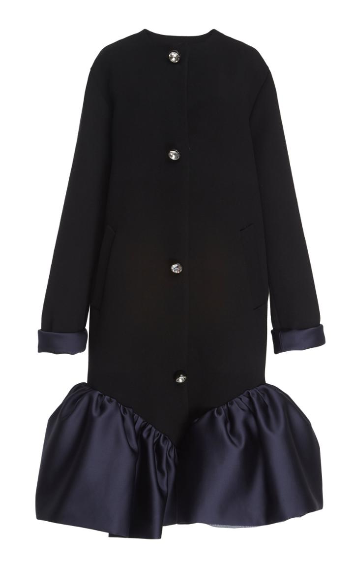 Christopher Kane Wool Ruffle Hem Cupcake Coat