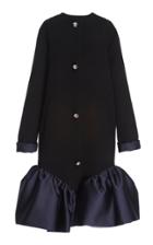 Christopher Kane Wool Ruffle Hem Cupcake Coat