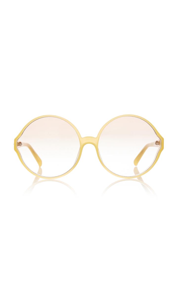 Linda Farrow Titanium Acetate Round Sunglasses
