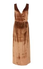 Vince Panne Wrap-effect Velvet Midi Dress Size: Xs