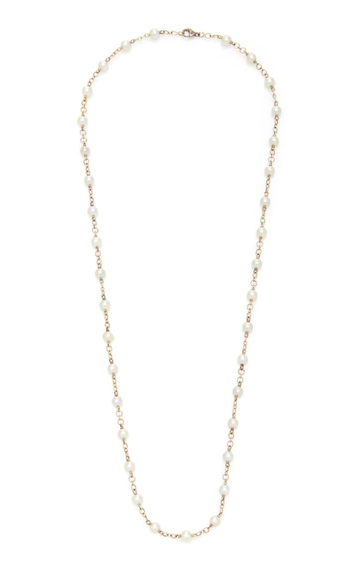 Moda Operandi Sylva & Cie 18k White Gold And Silver Akoya Pearl Necklace