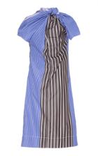 Marni Striped Gathered Poplin Dress