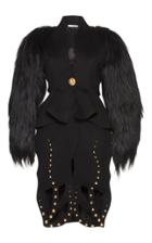 Francesco Scognamiglio Goat Fur Sleeve Coat