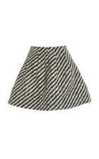 Moda Operandi Oscar De La Renta Striped Wool Cotton Mini Skirt