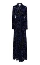 Galvan Winter Jungle Belted Devor-velvet Maxi Dress