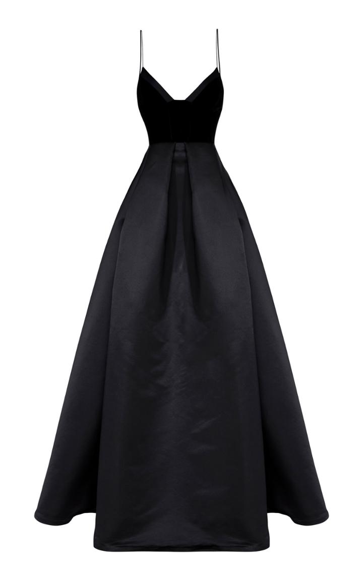 Alex Perry Raine Silk And Velvet Gown