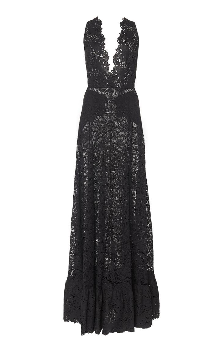 Zuhair Murad Deep-v Crocheted Lace Dress