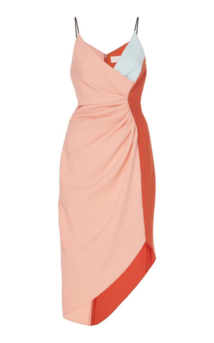Christian Siriano Tri-colored Side Ruched Dress