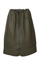 Moda Operandi Dodo Bar Or Piki Quilt-detailed Leather Drawstring Midi Skirt