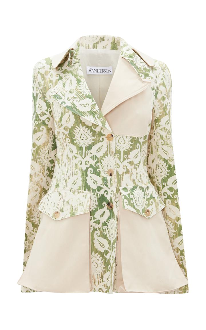 Moda Operandi Jw Anderson Drawstring Printed Linen Wide-leg Shorts