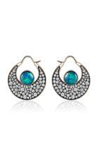 Moda Operandi Noor Fares Chandbali 18k Oxidized Gold, Opal And Diamond Earrings