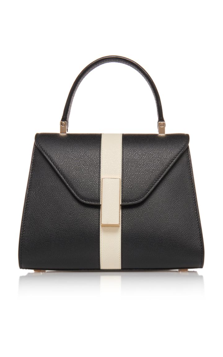 Valextra Mini Iside Striped Leather Bag