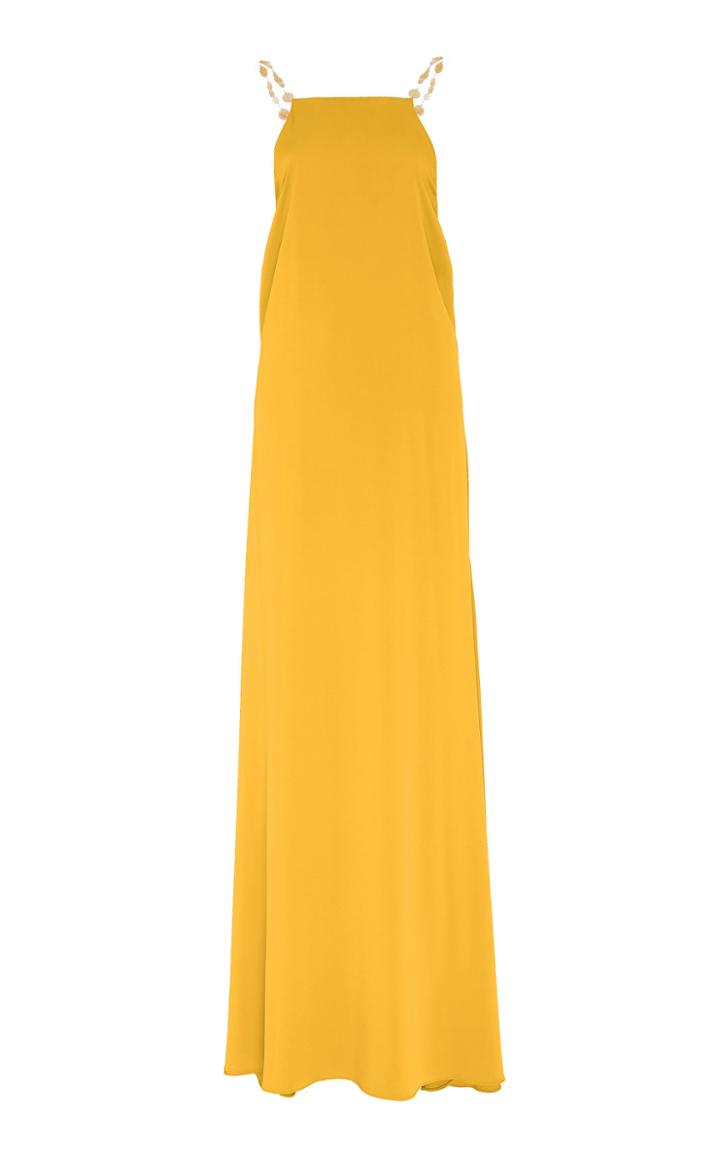 Cult Gaia Claire Embellished Silk Maxi Dress
