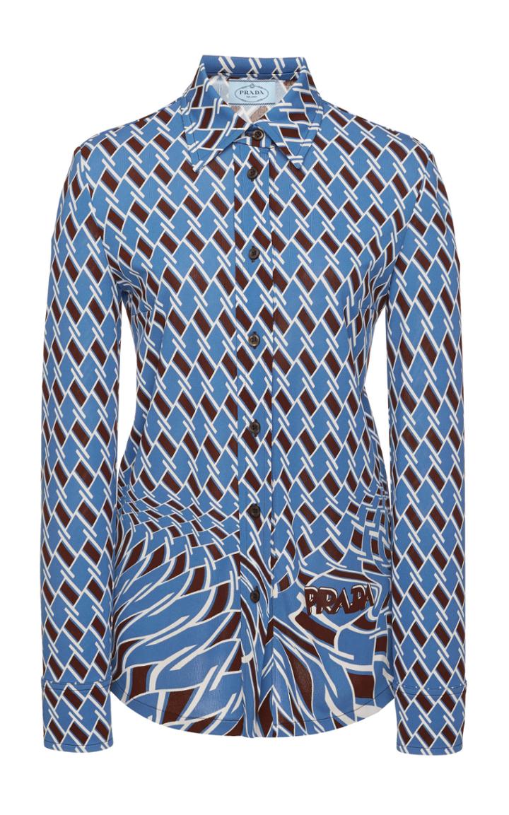 Prada Printed Organza Shirt