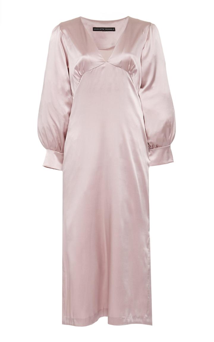 Charlotte Pringels Alison Silk Long V-neck Dress