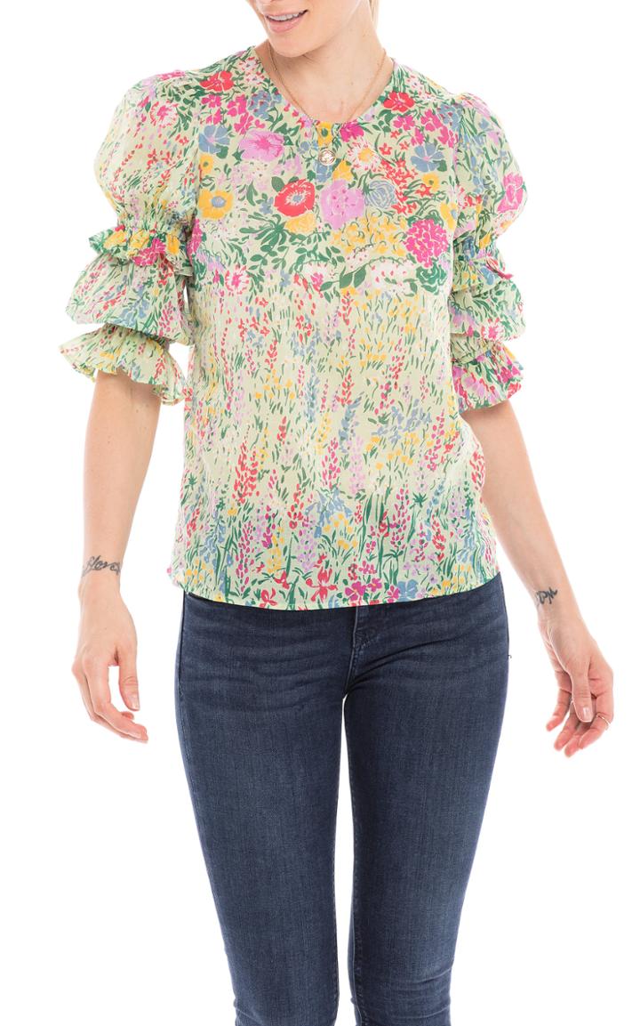 Moda Operandi Banjanan Chloe Floral Cotton-voile Top