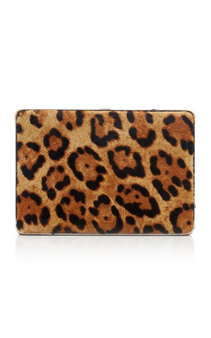 Hunting Season Square Compact Leopard Print Velvet Clutch