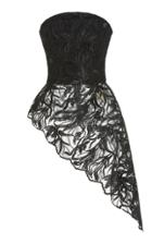 Christian Siriano Floral Lace Strapless Top