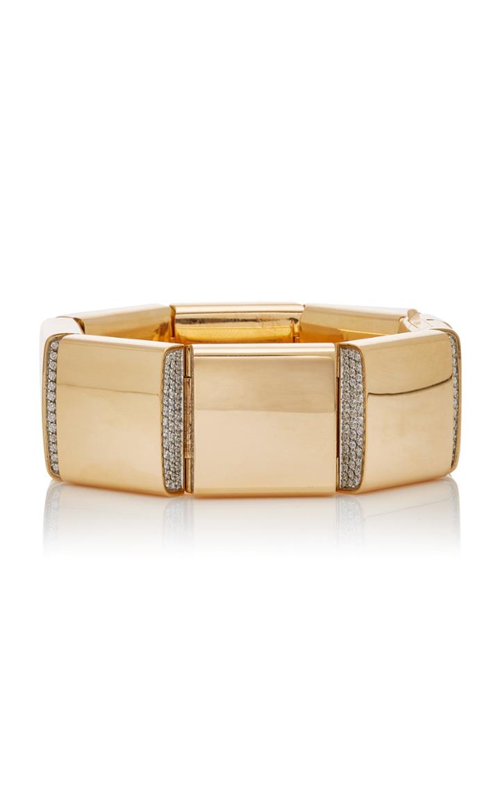 Moda Operandi Vhernier 18k Pink And White Gold Carre Bracelet