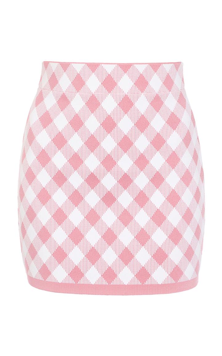 Moda Operandi Balmain Gingham Jacquard-knit Mini Skirt
