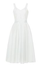 Luisa Beccaria Organdy Striped Midi Dress