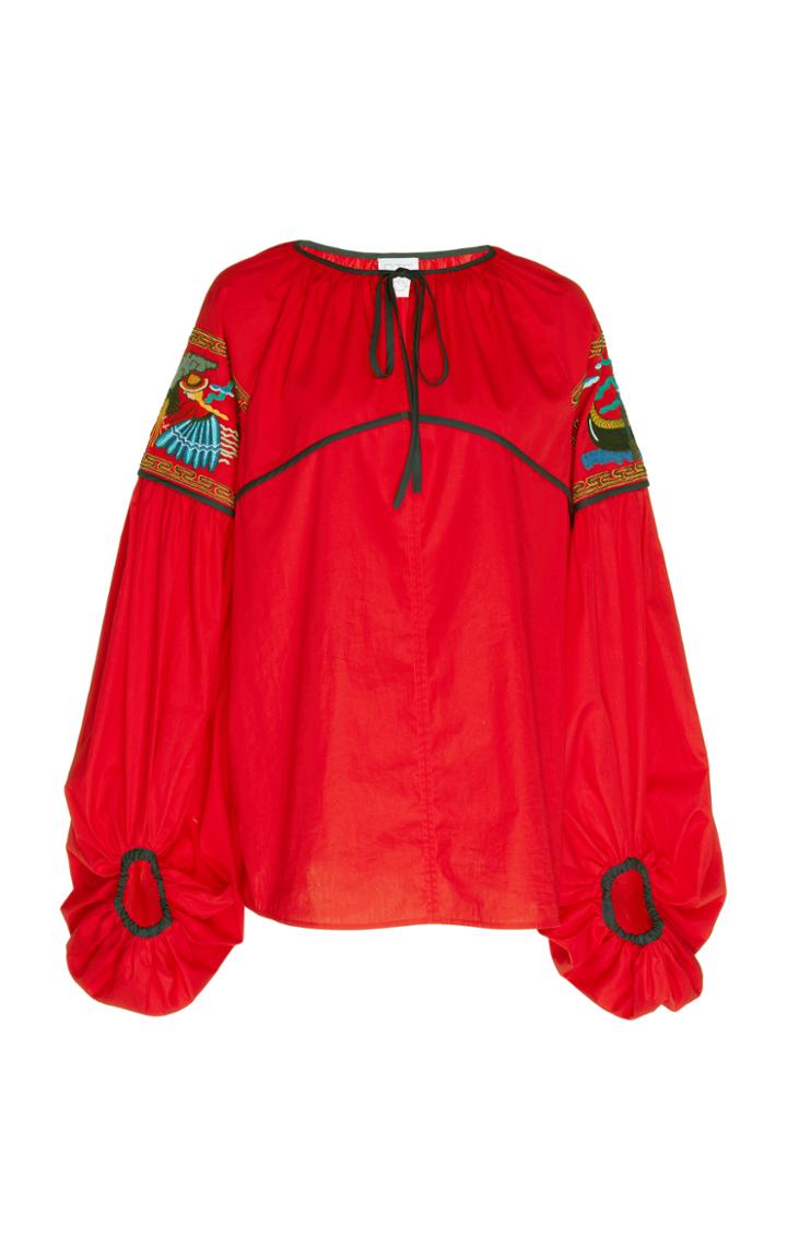 Stella Jean Oversized Embroidered Blouse