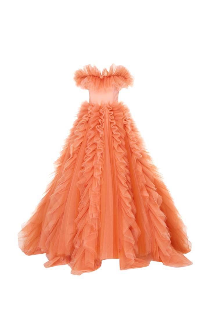 Christian Siriano Ombre Tulle Off The Shoulder Gown