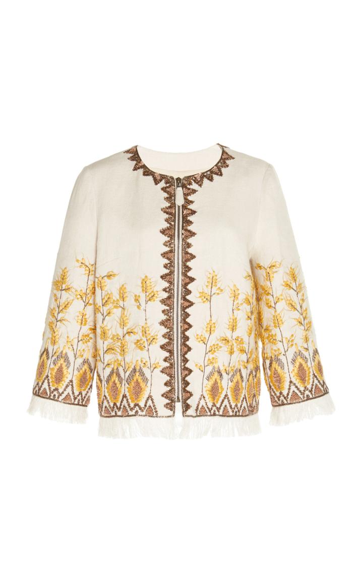 Andrew Gn Sequin Embroidered Linen Jacket