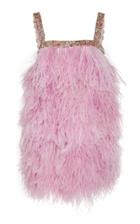 Naeem Khan Sequin-trimmed Feather Mini Dress