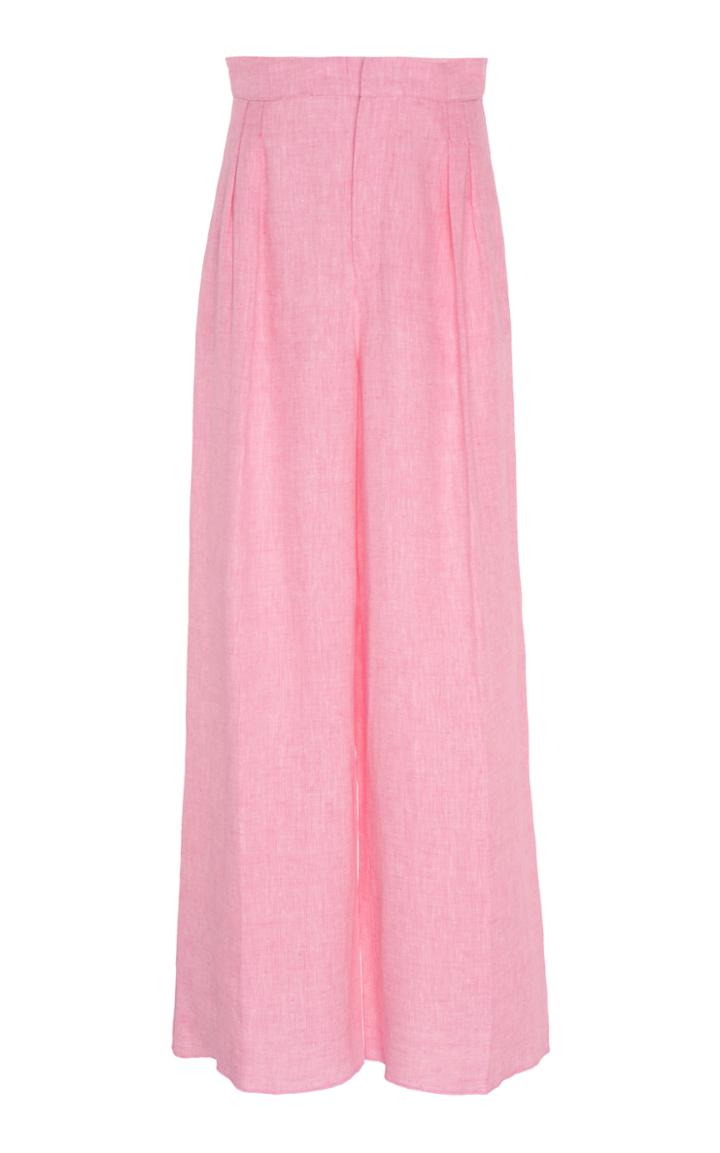 Moda Operandi Gl Hrgel Pleated Linen High-waist Pants Size: S