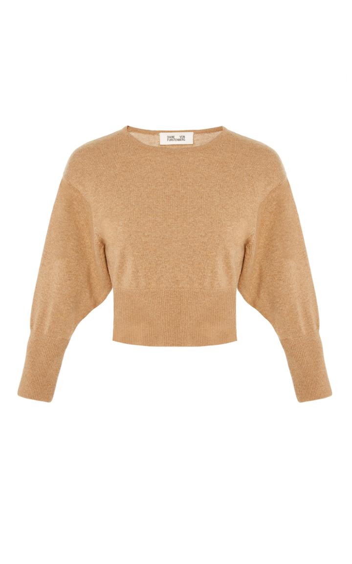 Diane Von Furstenberg Long Sleeve Crew Neck Sweater