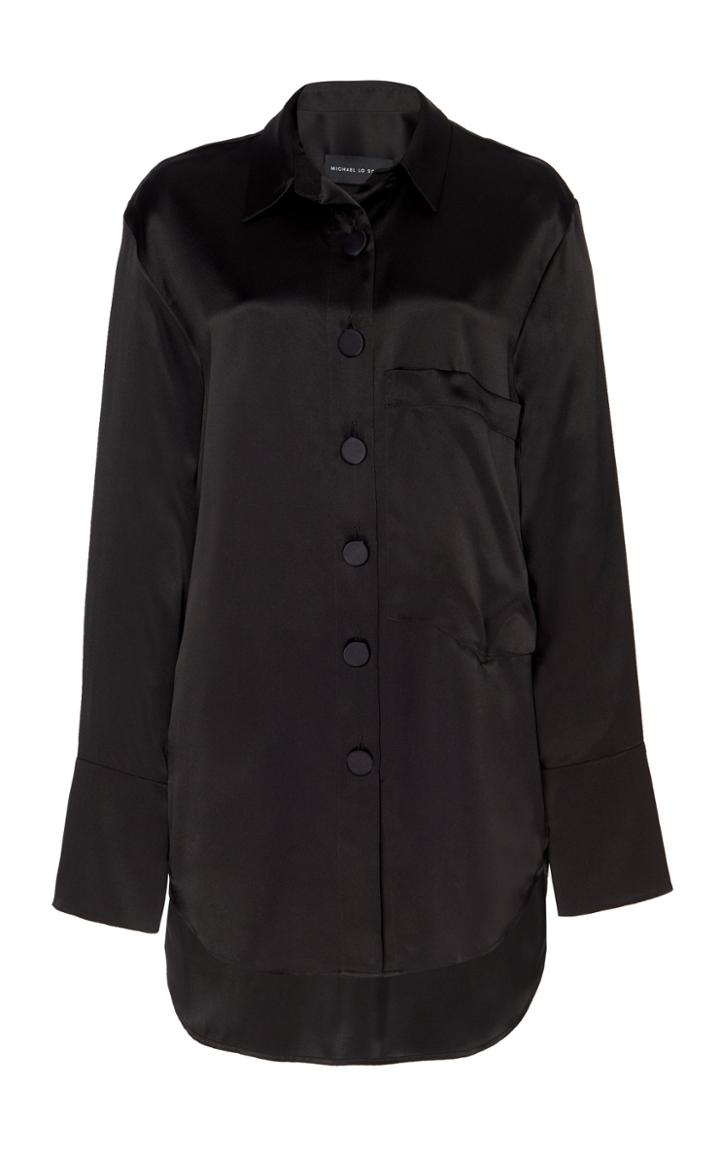Michael Lo Sordo Oversized Silk-satin Top