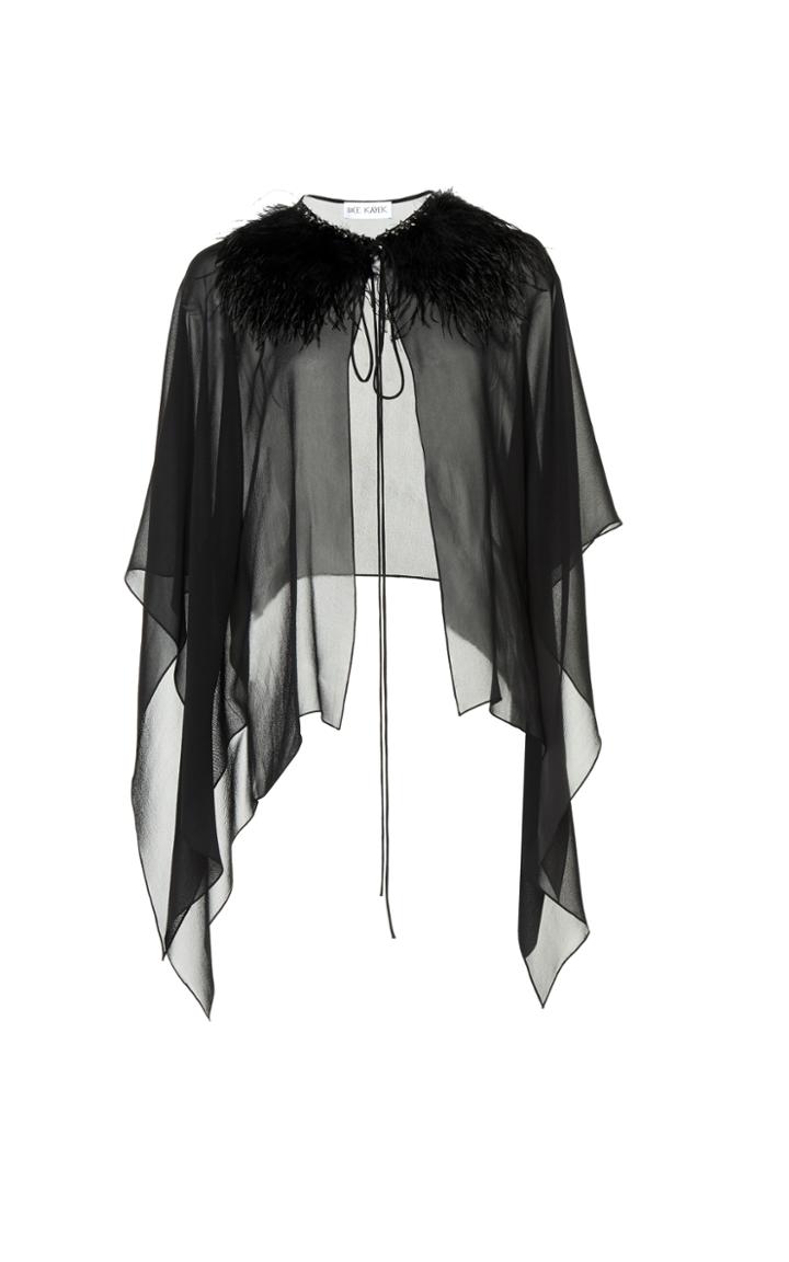 Dice Kayek Feather And Silk Cape