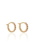 Octavia Elizabeth Chloe Ruby And 18k Gold Hoop Earrings