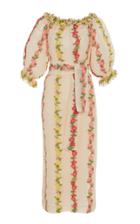 Luisa Beccaria Ruffle Floral Midi Dress