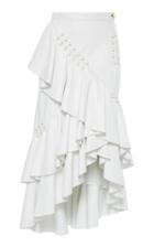 Rodarte Leather Ruffled Skirt