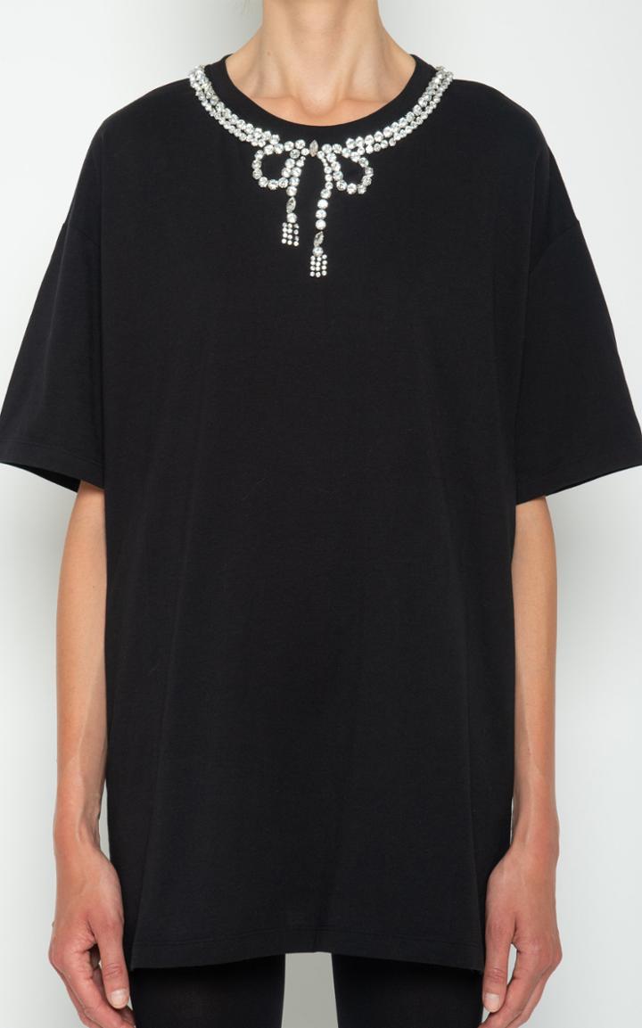 Moda Operandi Giambattista Valli Embellished Neckline Cotton T-shirt