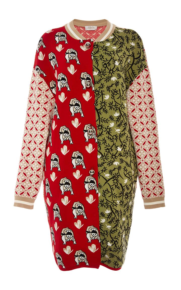 Tak.ori Red Printed Bomber Coat