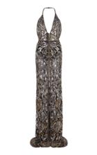 Dundas Bead Embroidered Halter Neck Gown