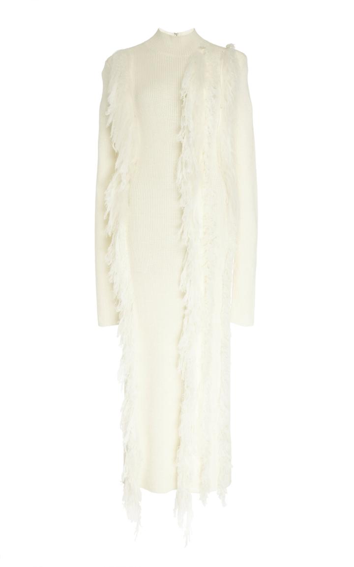 David Koma Fringe Chunky Knit Dress