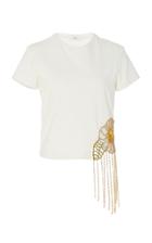 Moda Operandi Area Crystal Embellished Floral Cropped Top Size: Xs