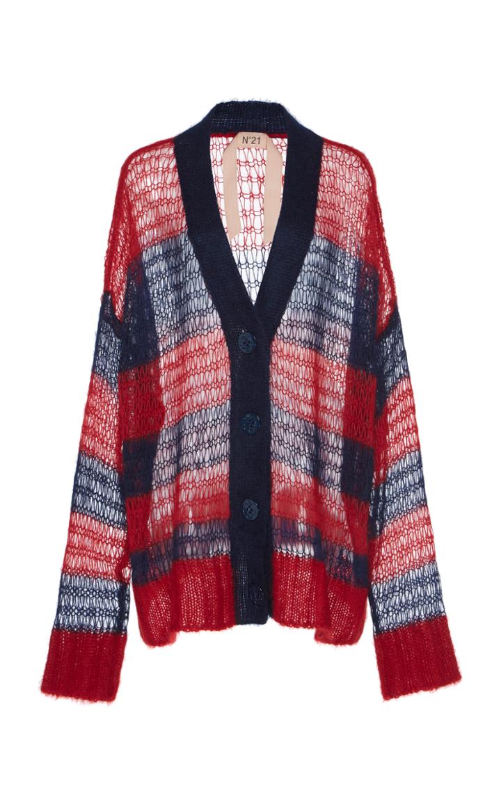 N 21 N&deg;21 Brittany Striped Wool Cardigan