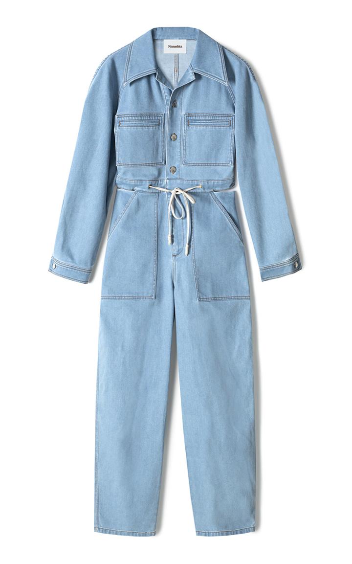 Moda Operandi Nanushka Lowri Cutout Denim Jumpsuit
