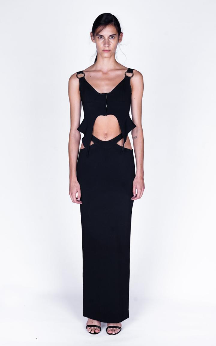 Moda Operandi Monot Cutout Peplum Cropped Top