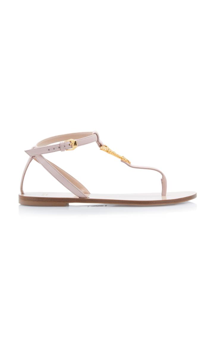 Moda Operandi Versace 'v' Leather Sandals Size: 35