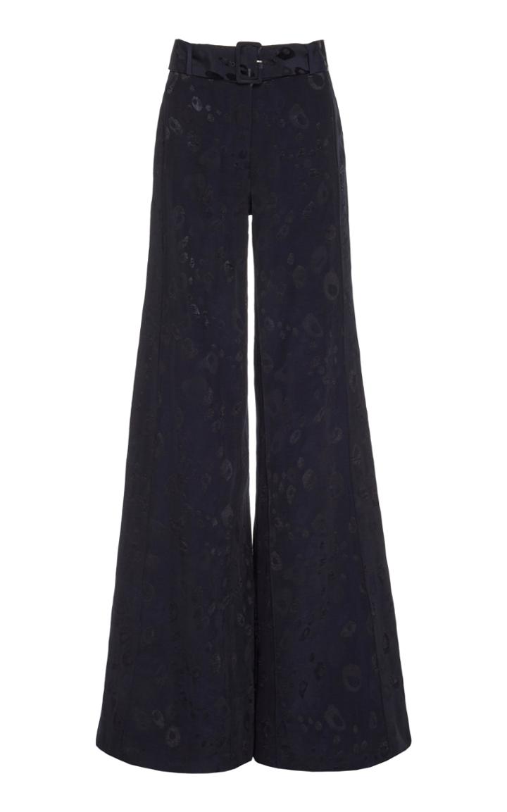Alexis Donira High-waisted Wide-leg Jacquard Pants