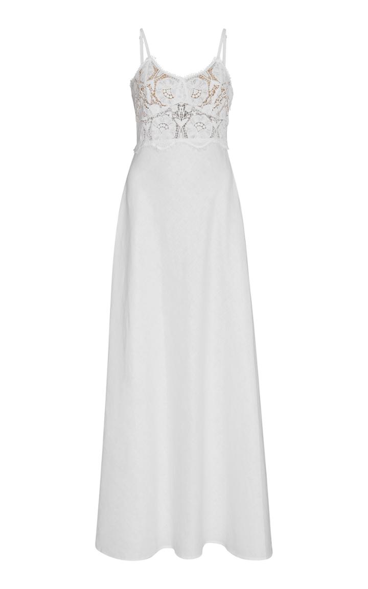 Miguelina Alessandra Guipure Lace And Linen Maxi Dress