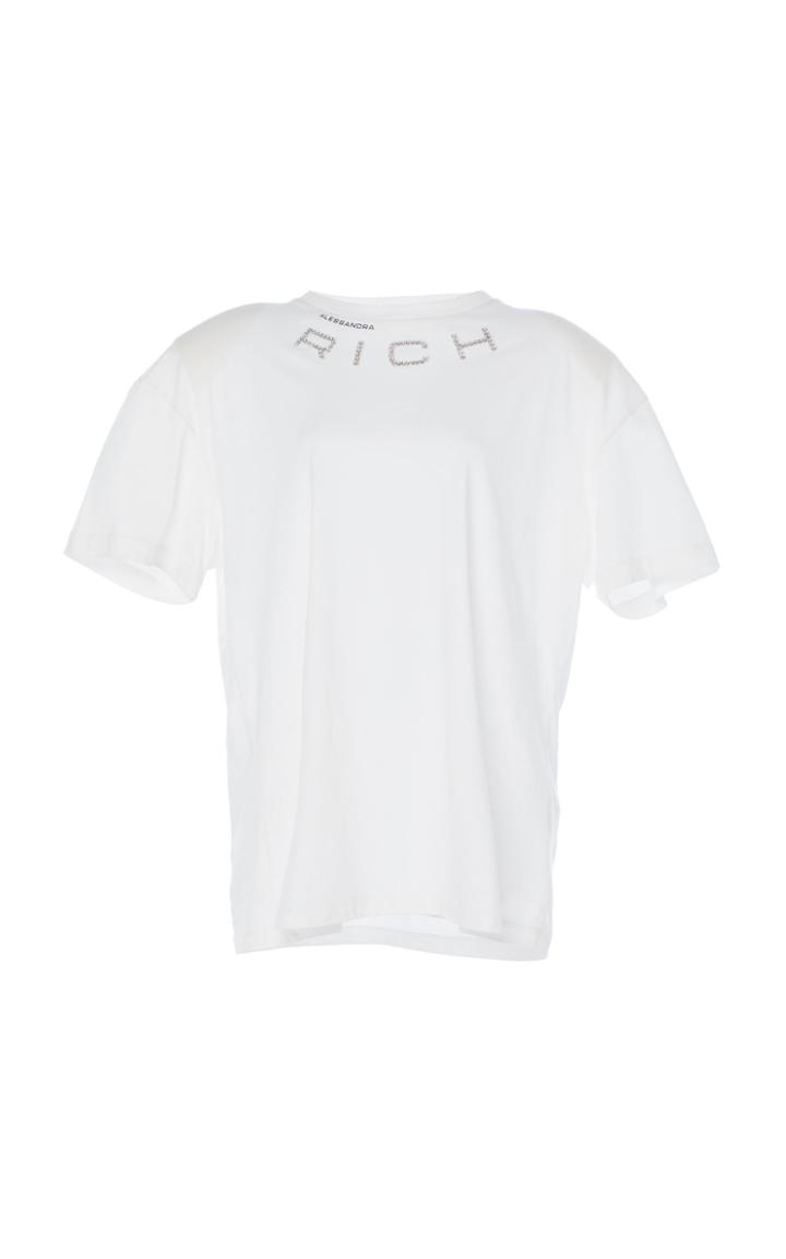 Alessandra Rich Padded Shoulder Oversized T-shirt
