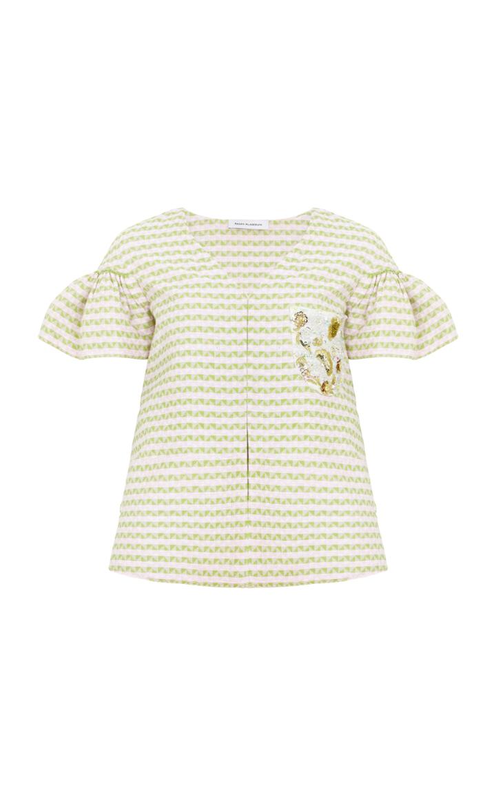 Razan Alazzouni Jacquard Embroidered Pocket Jacket